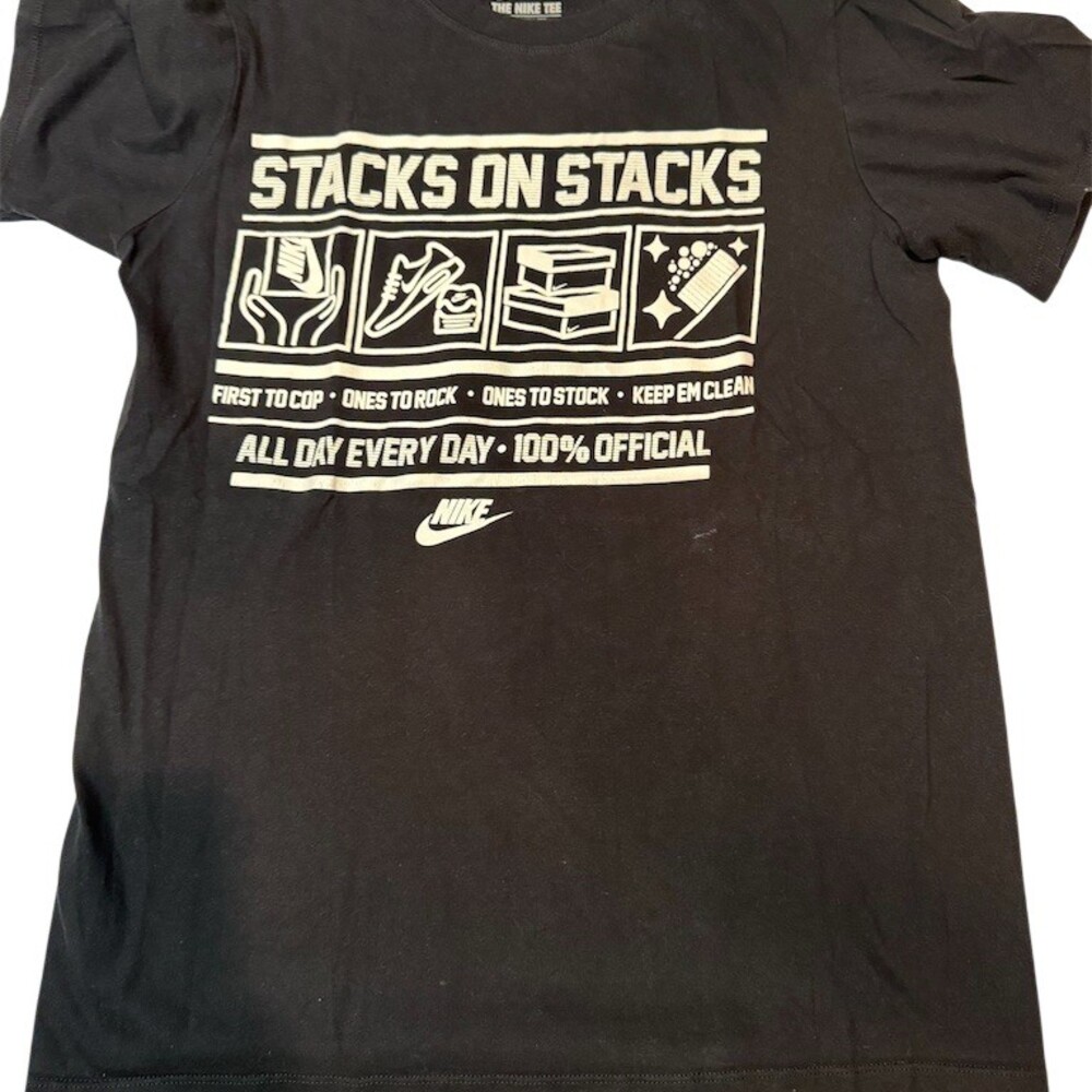 Nike T-Shirt Mens Small Black Sneakerhead Graphic Print Crew Neck